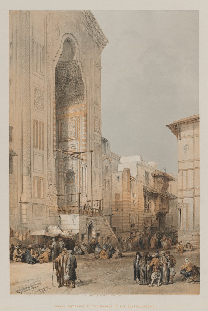 Detail of Egypt and Nubia, Volume III: Grand Entrance to the Mosque of the Sultan Hassan, 1849 by Louis Haghe