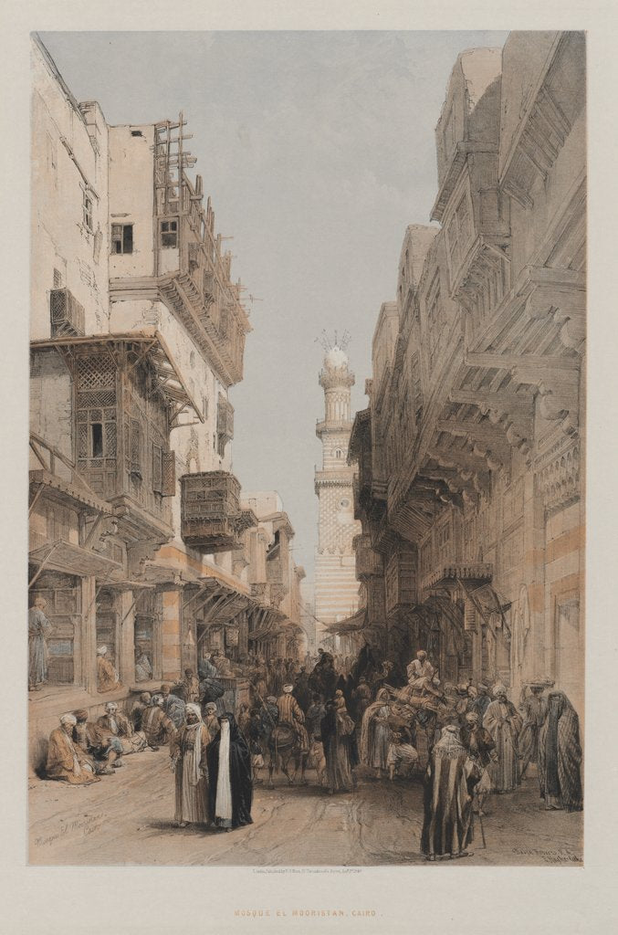 Detail of Egypt and Nubia, Volume III: Mosque el Mooristan, Cairo, 1849 by Louis Haghe