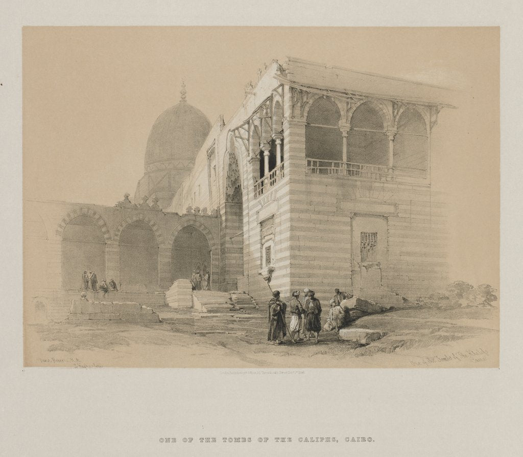 Detail of Egypt and Nubia, Volume III: One of the Tombs of the Khalifs, Cairo, 1848 by Louis Haghe