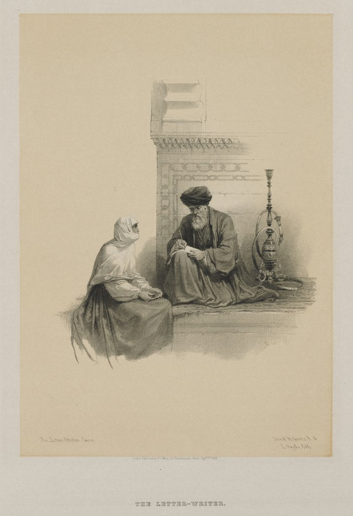 Detail of Egypt and Nubia, Volume III: The Letter-Writer, Cairo, 1849 by Louis Haghe