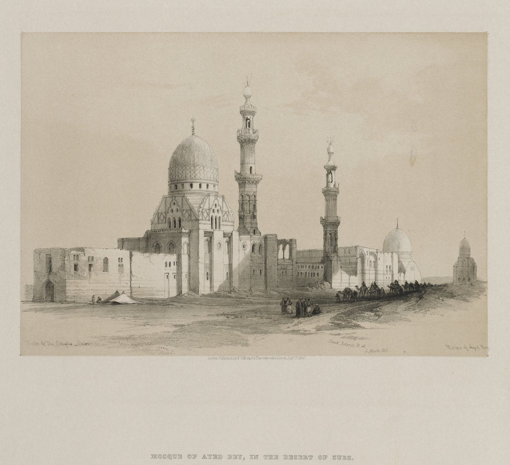 Detail of Egypt and Nubia, Volume III: Tombs of the Caliphs-Cairo. Mosque of Ayed Be[y], 1849 by Louis Haghe