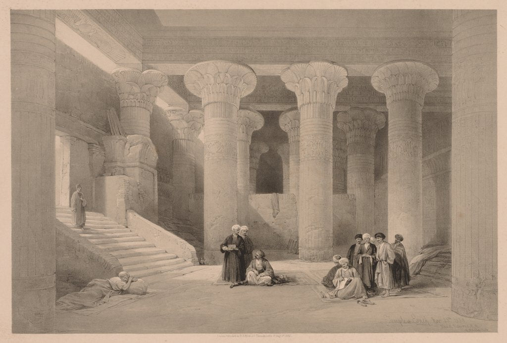 Detail of Egypt and Nubia: Volume I - No. 24, Temple at Esneh, 1838 by Louis Haghe