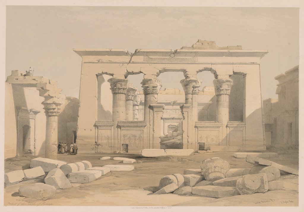 Detail of Egypt and Nubia: Volume I - No. 28, Portico of the Temple of Kalabshi, 1838 by Louis Haghe