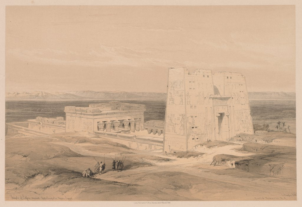 Detail of Egypt and Nubia: Volume I - No. 34, Temple of Edfou. Ancient Appolinopolis, Upper Egypt, 1838 by Louis Haghe