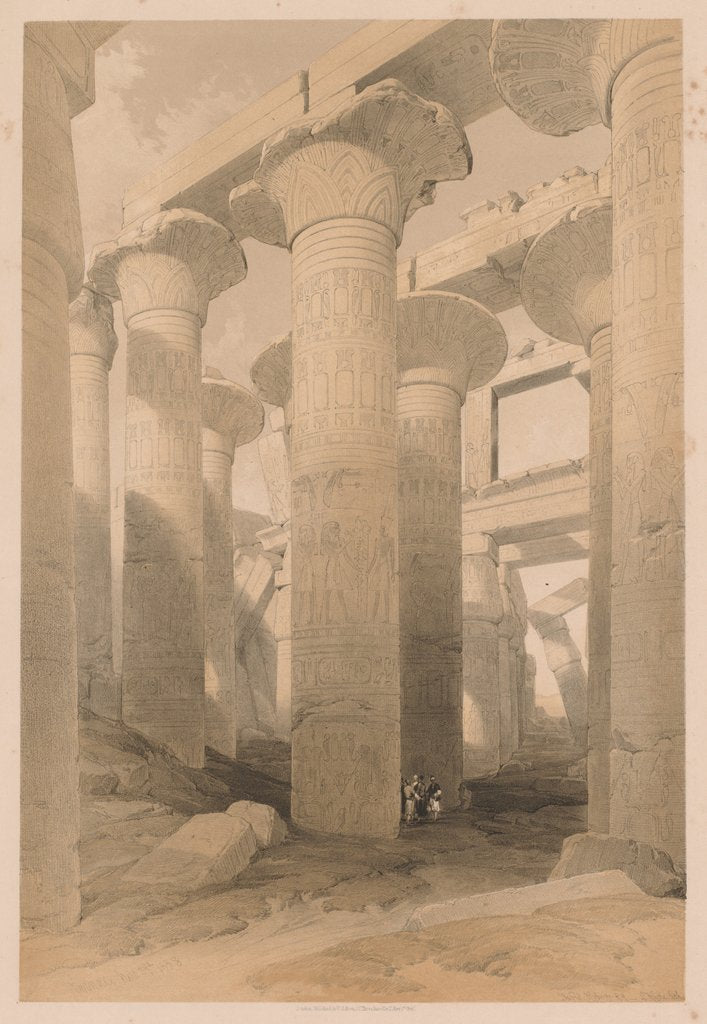 Detail of Egypt and Nubia: Volume II - No. 14, Karnak, 1838 by Louis Haghe