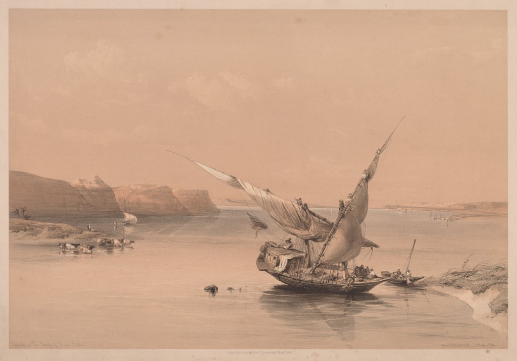 Detail of Egypt and Nubia: Volume II - No. 6, Approach to the Fortress of Ibrim, Nubia, 1838 by Louis Haghe