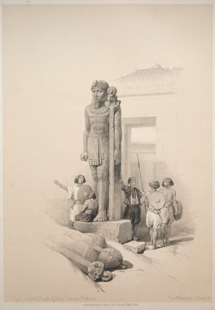 Detail of Egypt and Nubia: Volume II - No. 7, Colossi at Wady Saboua, 1838 by Louis Haghe