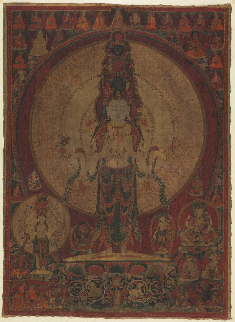 Detail of Eleven-Headed, Thousand-Armed Bodhisattva of Compassion, c. 1500 by Unknown