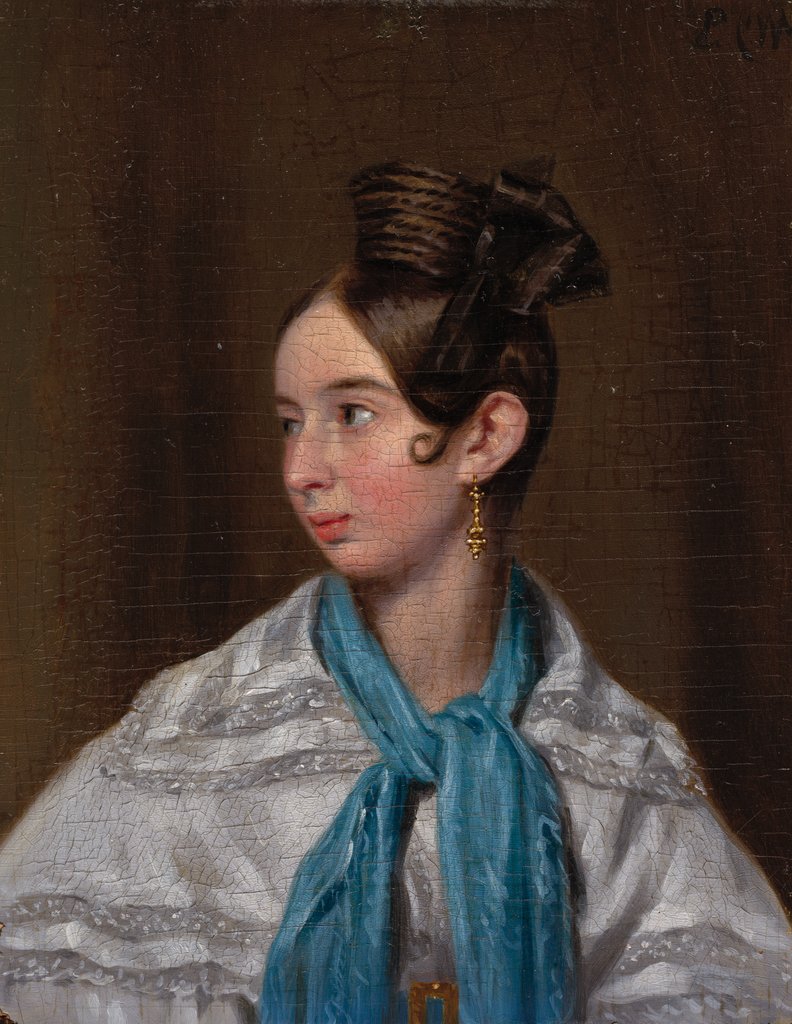 Detail of Elisa Pearson Playter, c. 1837 by Pieter Christoffel Wonder