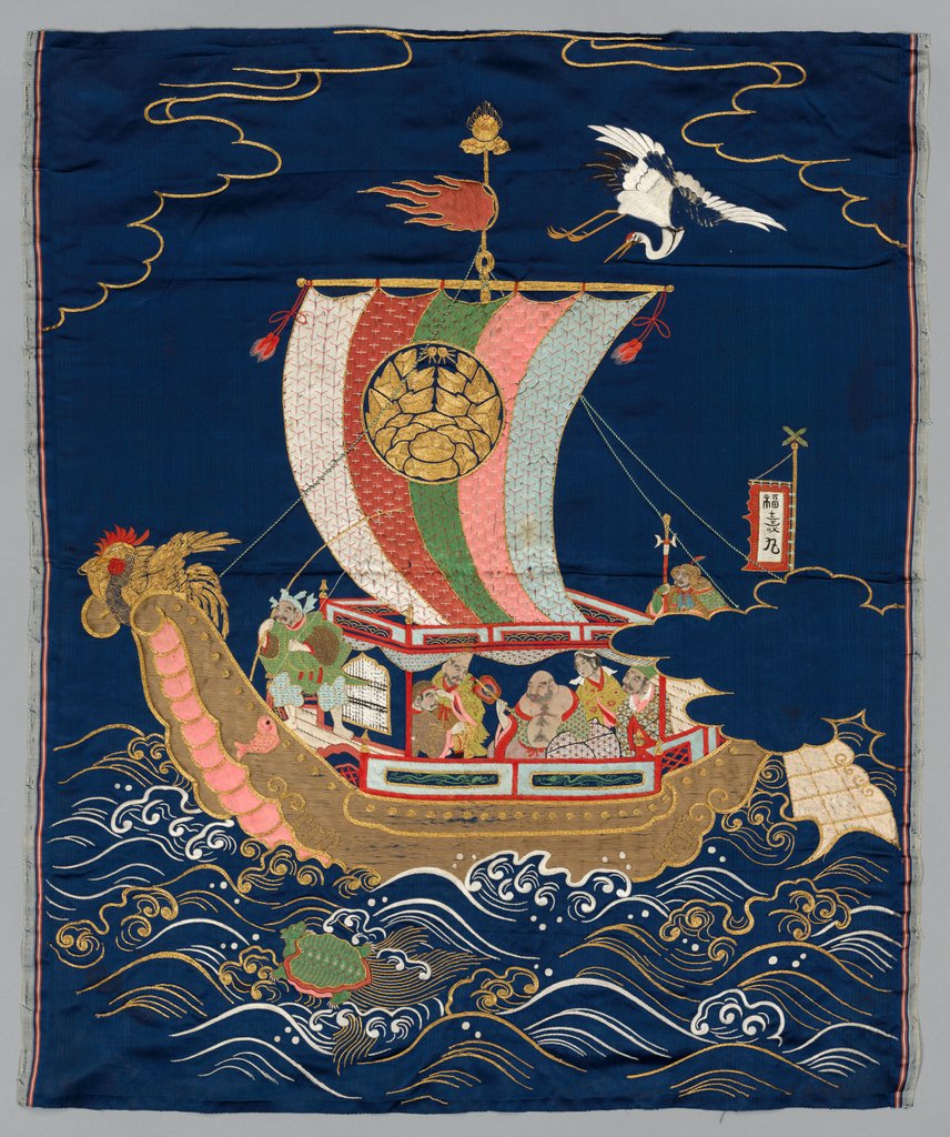 Detail of Embroidered Fukusa, late 1800s-early 1900s by Unknown