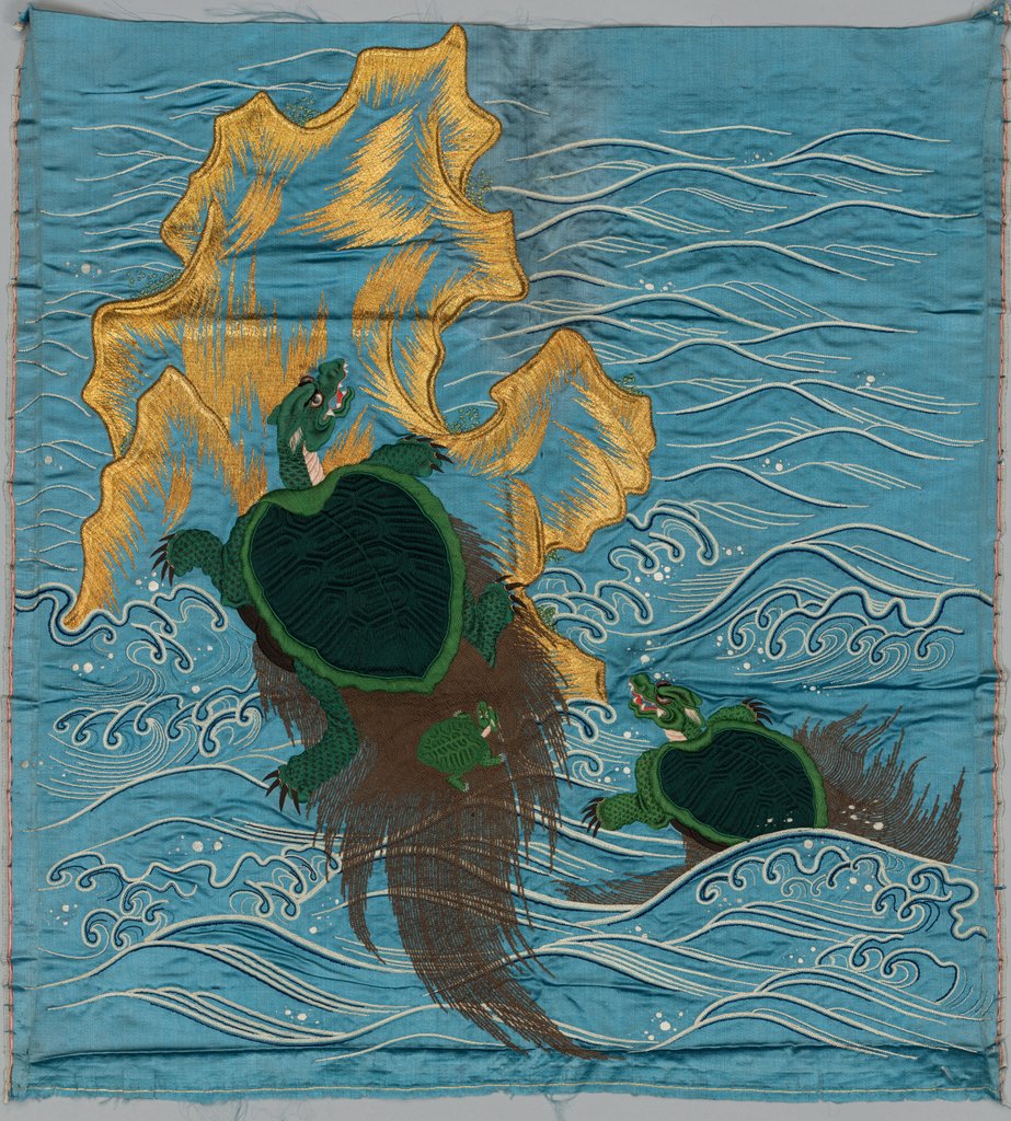 Detail of Embroidered Fukusa, late 1800s-early 1900s by Unknown