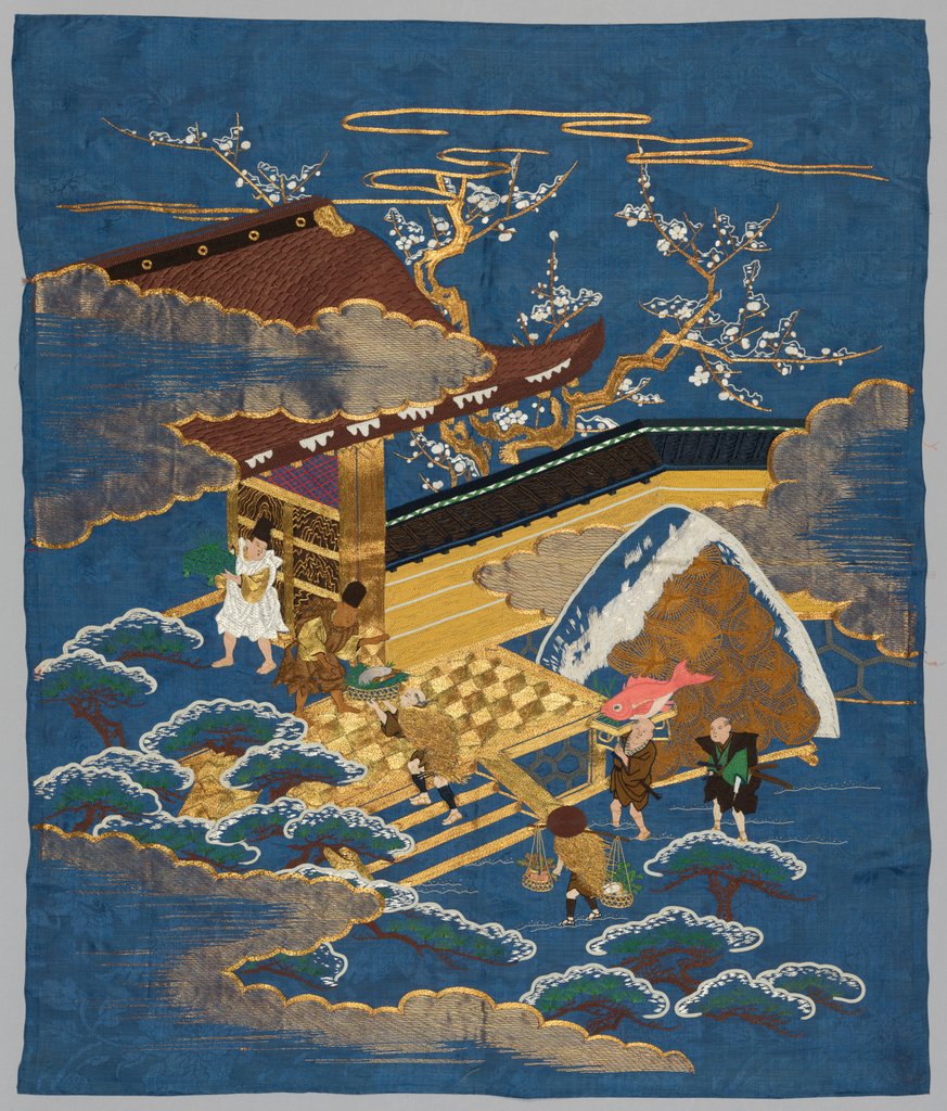 Detail of Embroidered Fukusa, late 1800s-early 1900s by Unknown