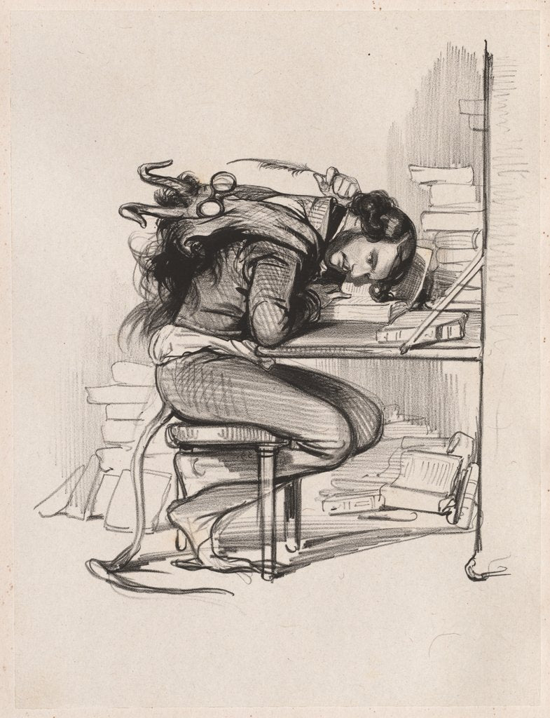 Detail of Émile Forgues, c. 1835-1840 by Paul Gavarni