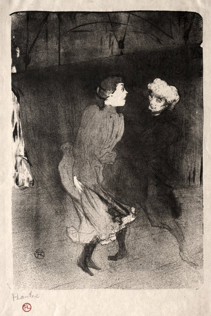 Detail of Emilienne dAlecon and Mariquita of the Follies-Bergère, 1893 by Henri de Toulouse-Lautrec