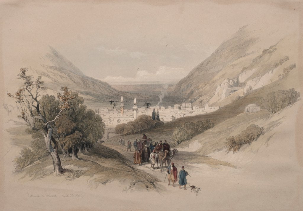 Detail of Entrance to Nablus, 1839 by David Roberts
