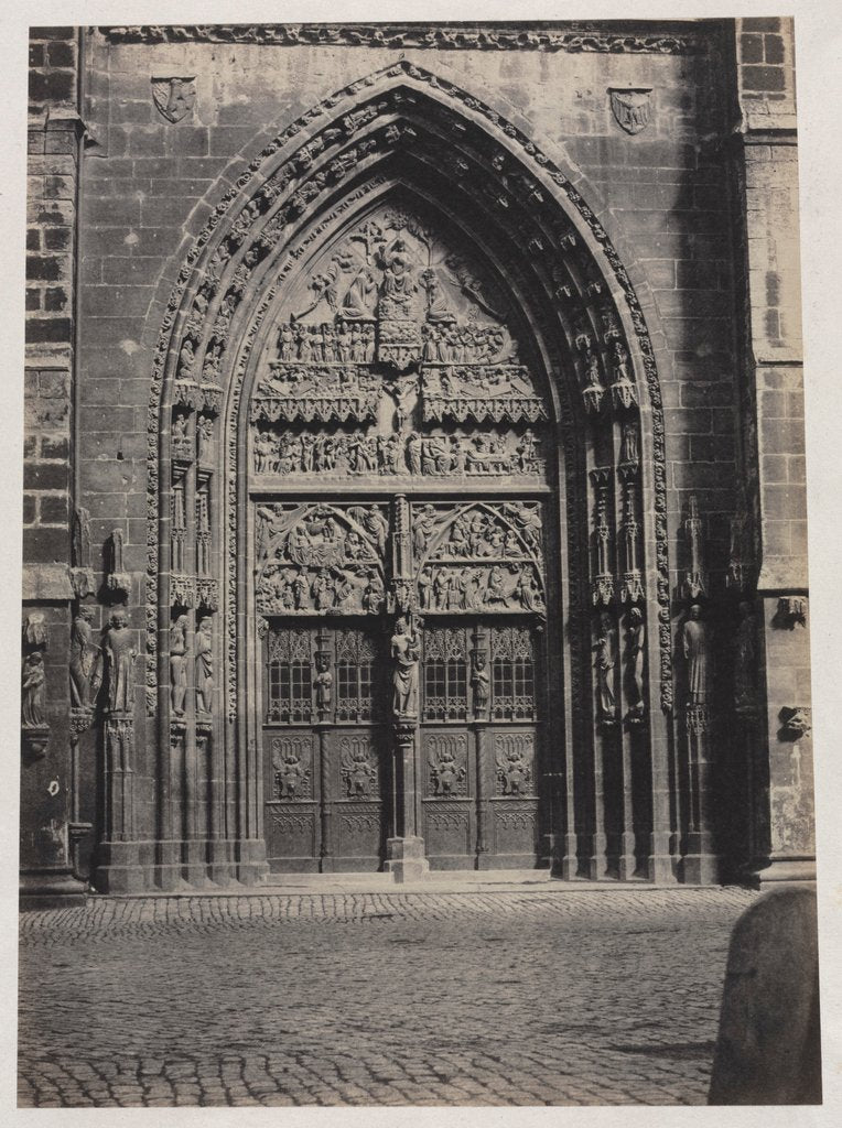 Detail of Entrance, St. Lorenz Cathedral, Nuremberg, c. late 1850's by Schrag (attributed to)
