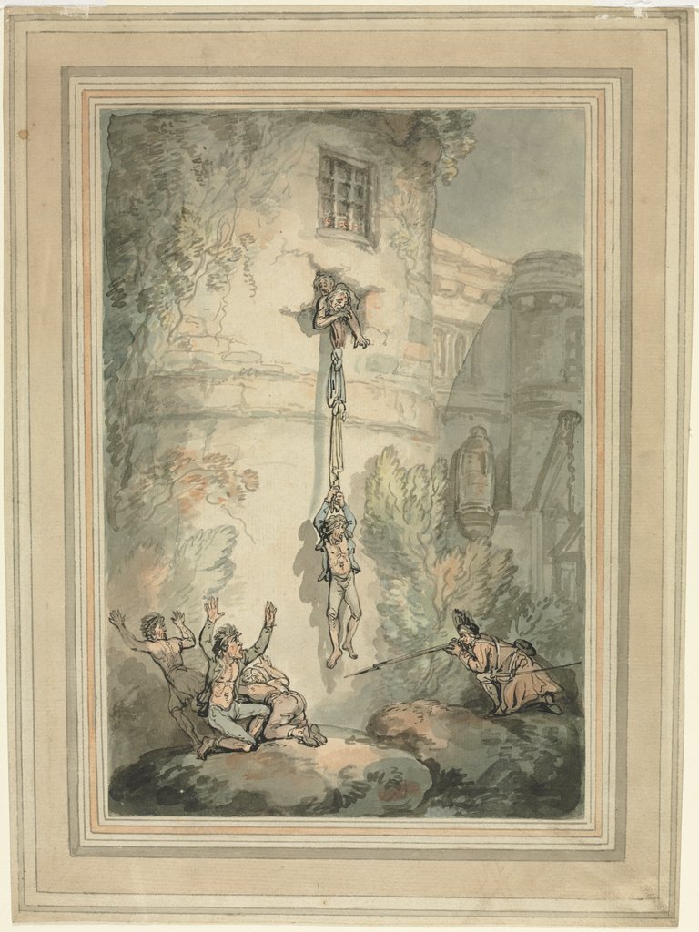 Detail of Escape of French Prisoners by Thomas Rowlandson