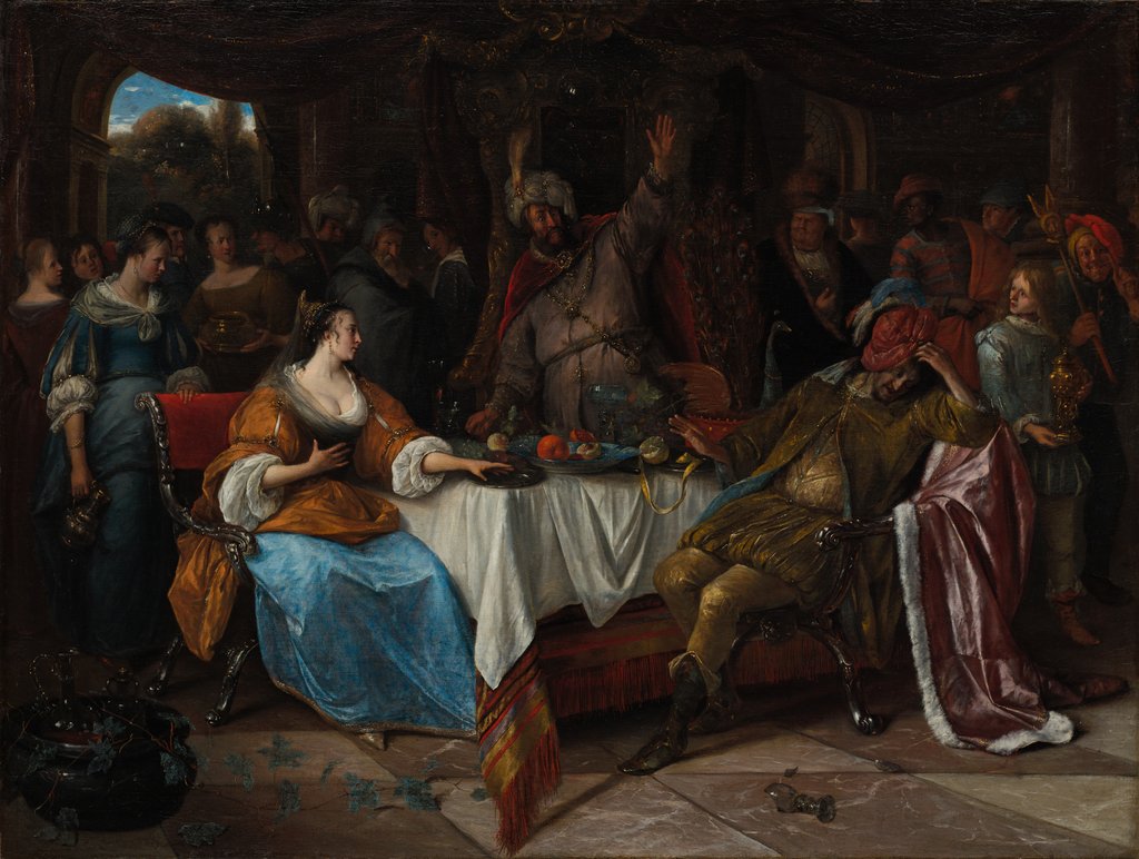 Detail of Esther, Ahasuerus, and Haman, c. 1668 by Jan Steen