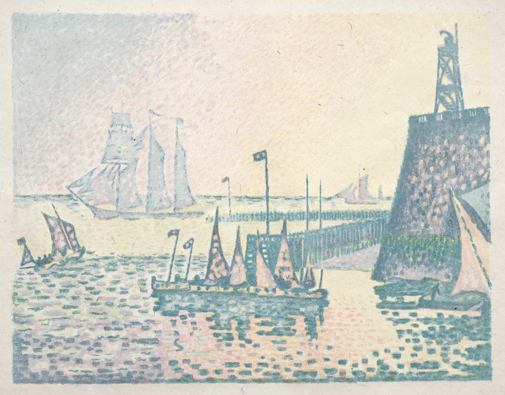 Detail of Evening, The Jetty at Vlissingen, 1898 by Paul Signac