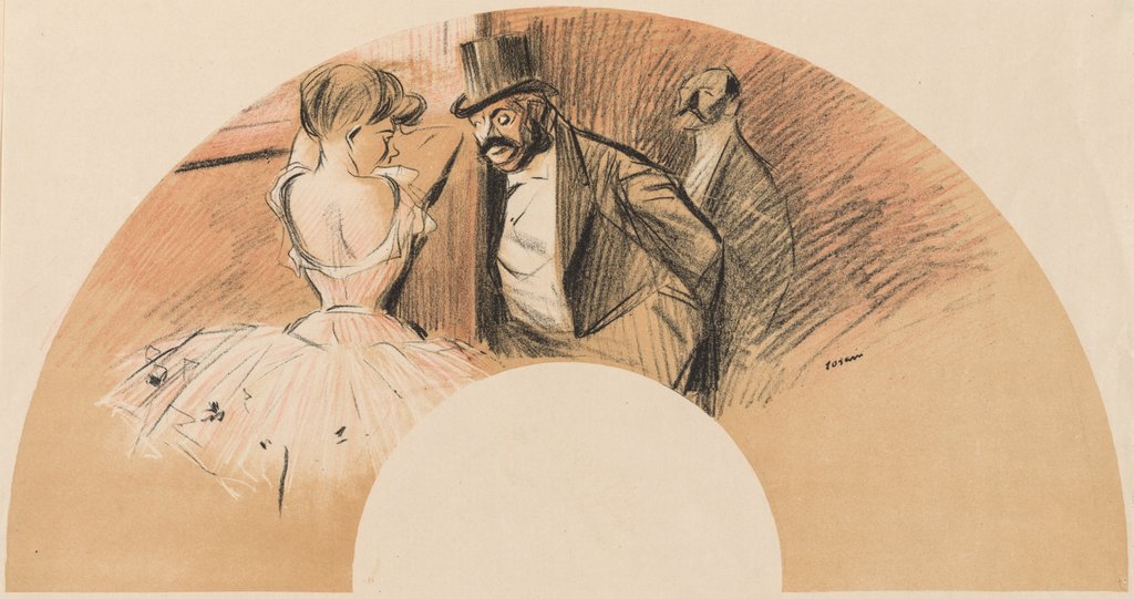 Detail of Eventail Bal Gavarni by Jean Louis Forain