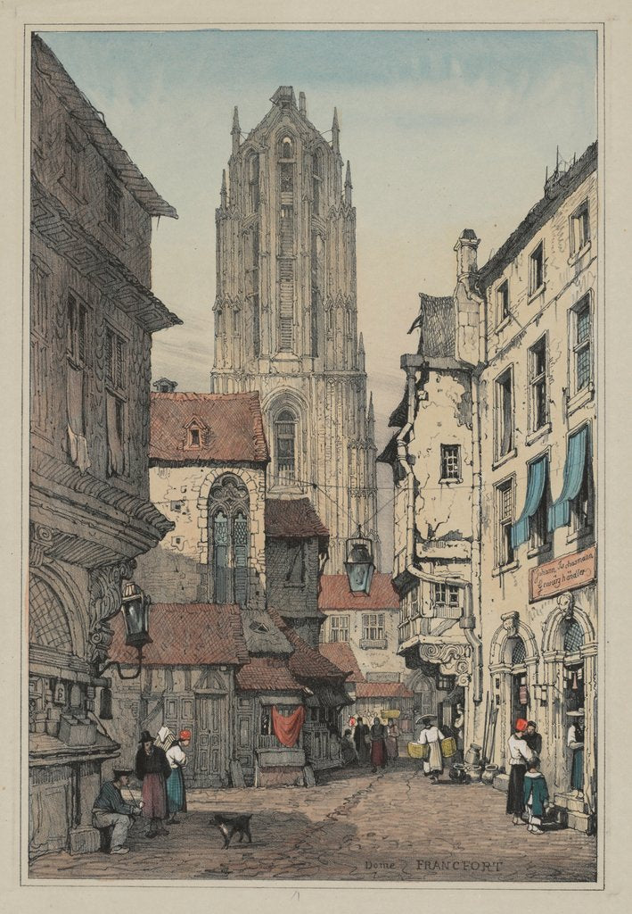 Detail of Facisimilies of Sketches made in Flanders and Germany: Dome, Francfort, c. 1833 by Samuel Prout