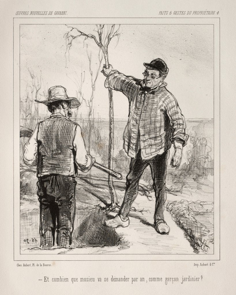 Detail of Faite et Gestes du Propriétaire by Paul Gavarni