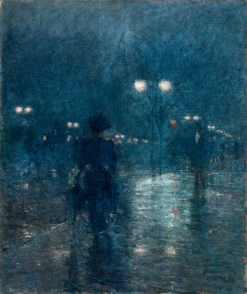 Detail of Fifth Avenue Nocturne, c. 1895 by Childe Hassam