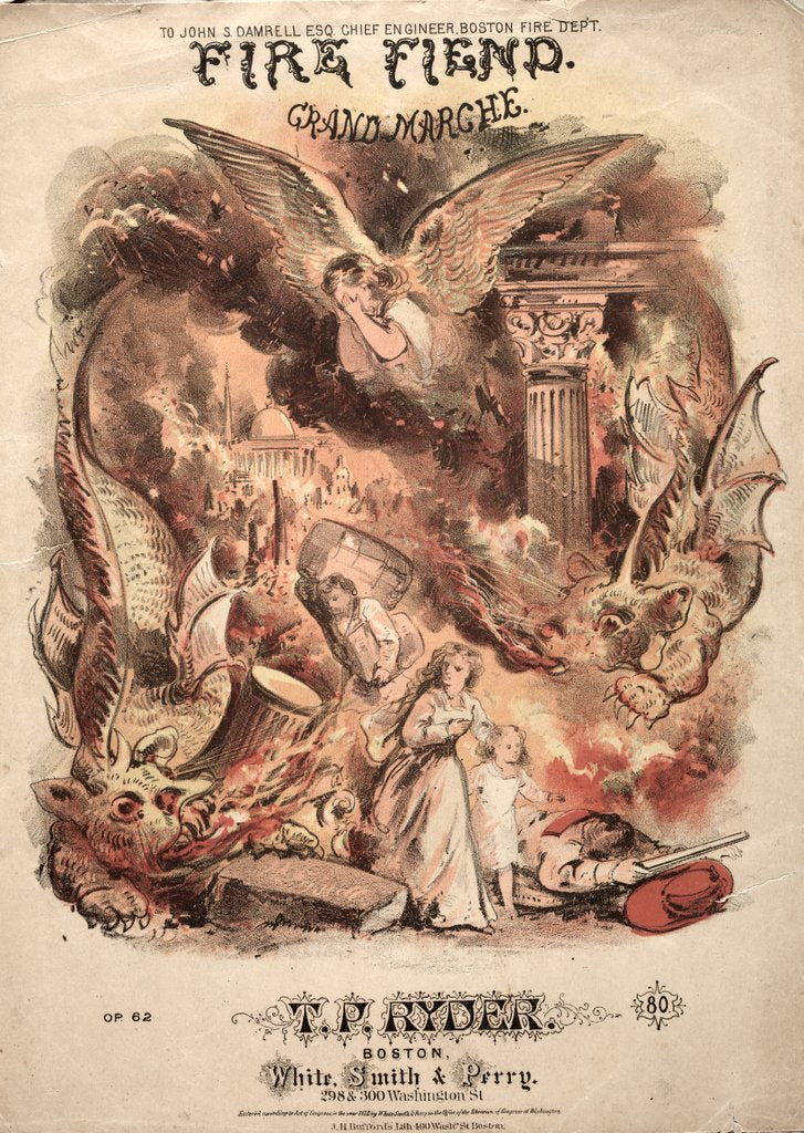 Detail of Fire Fiend - Sheet Music Cover by Winslow Homer