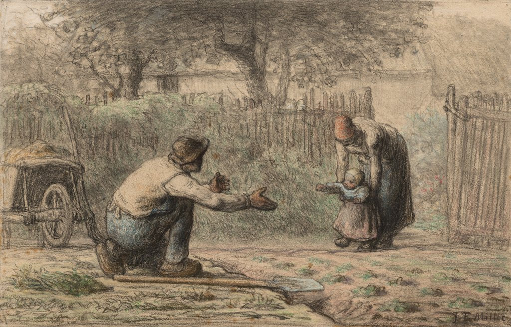 Detail of First Steps, c. 1858-1866 by Jean-François Millet