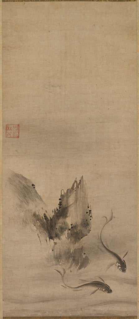 Detail of Fish and Rock, 16th century by Rinkyo