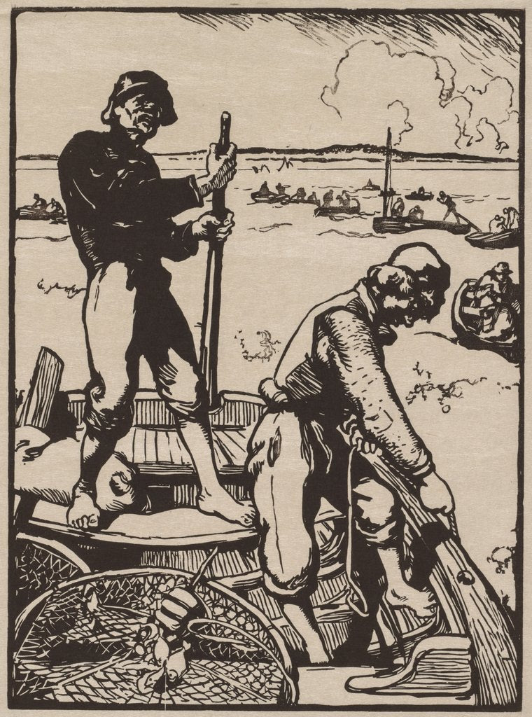 Detail of Fishing for Shrimp by Auguste Louis Lepère