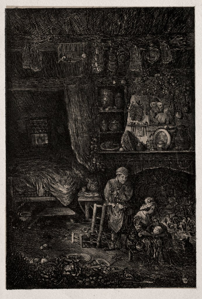 Detail of Flemish Interior, 1856 by Rodolphe Bresdin