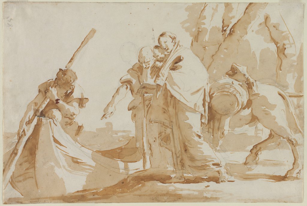 Detail of Flight into Egypt: The Embarkment of the Holy Family, c. 1735 by Giovanni Battista Tiepolo