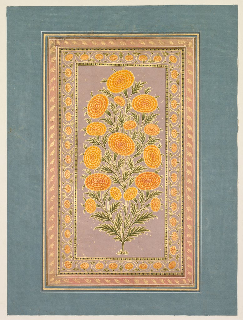 Detail of Flowering Marigold, c. 1765 by Hunhar II (style of)