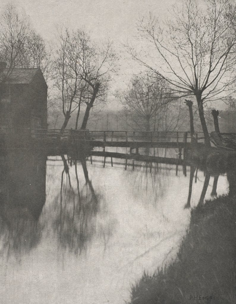 Detail of Footbridge Near Chingford, from The Compleat Angler, 1888 by Peter Henry Emerson; Sampson Low