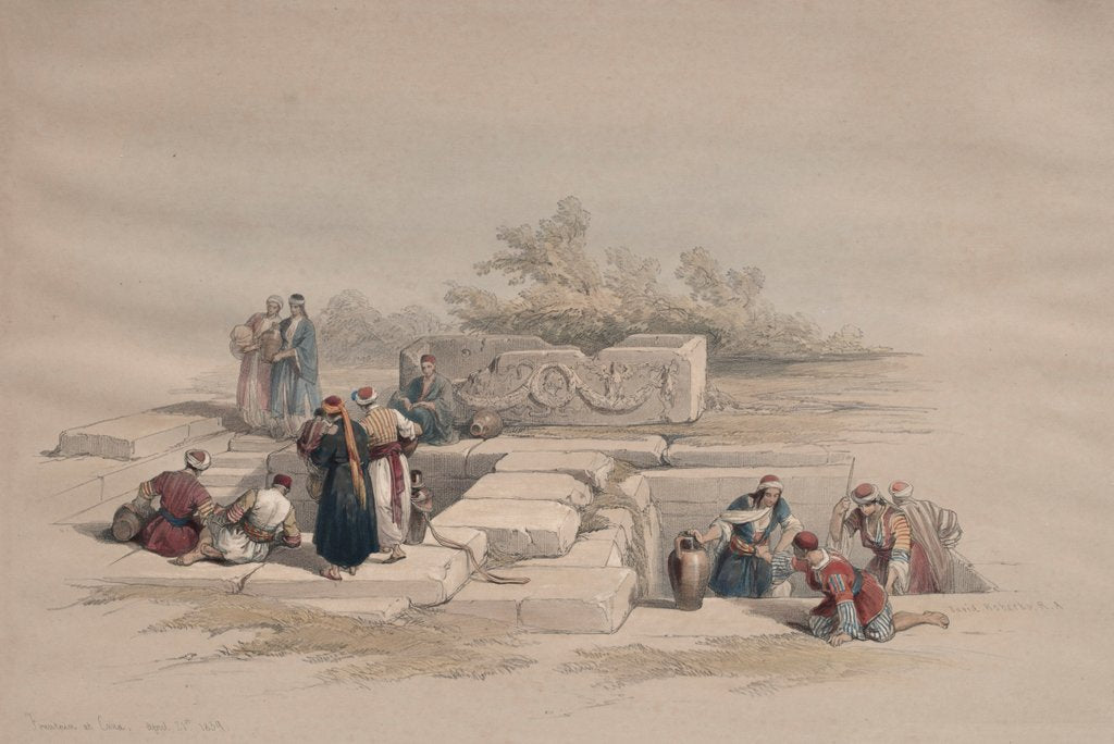 Detail of Fountain at Cana, 1839 by David Roberts