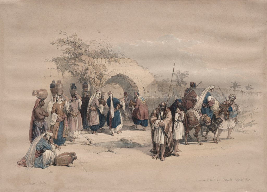 Detail of Fountain of the Virgin, Nazareth, 1839 by David Roberts