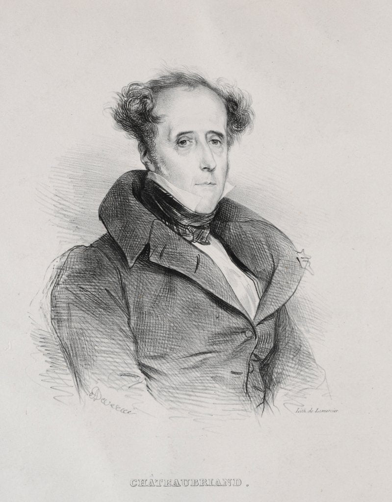 Detail of François René Auguste Victome de Châteaubriand by Achille Devéria