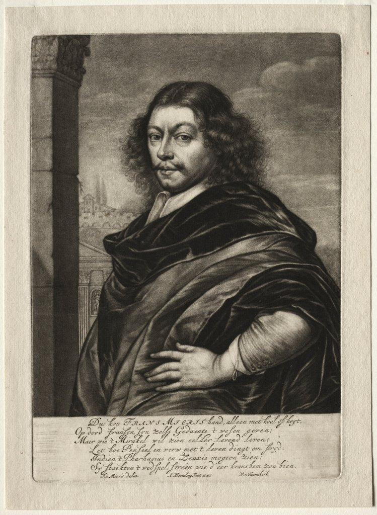 Detail of Frans van Mieris I by Abraham Blooteling; Abraham Blooteling; Frans I van Mieris