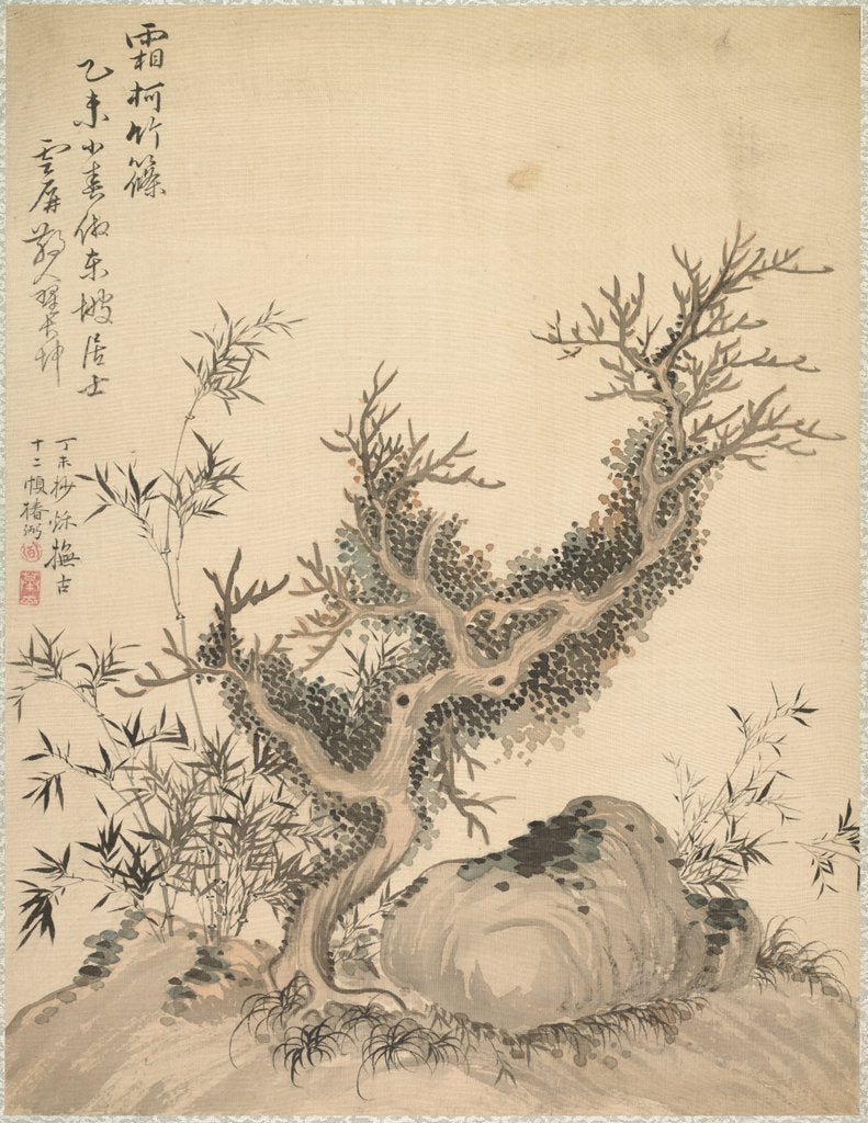 Detail of Frosted Branches and Dwarf Bamboo, 1847 by Tsubaki Chinzan