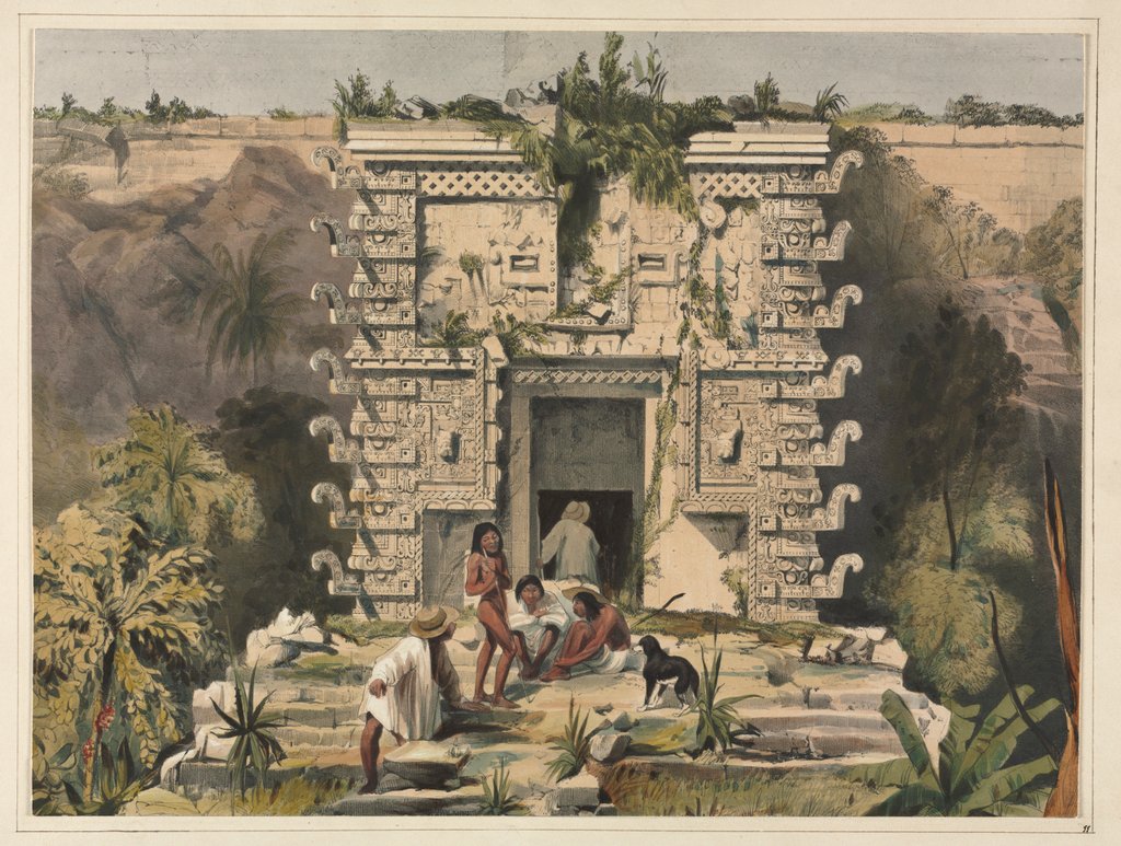 Detail of Gateway of the Great Teocallis, Uxmal by Frederick Catherwood