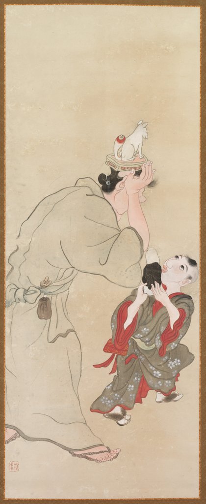 Detail of Genre Figures, c. 1816 by Tatabe Socho
