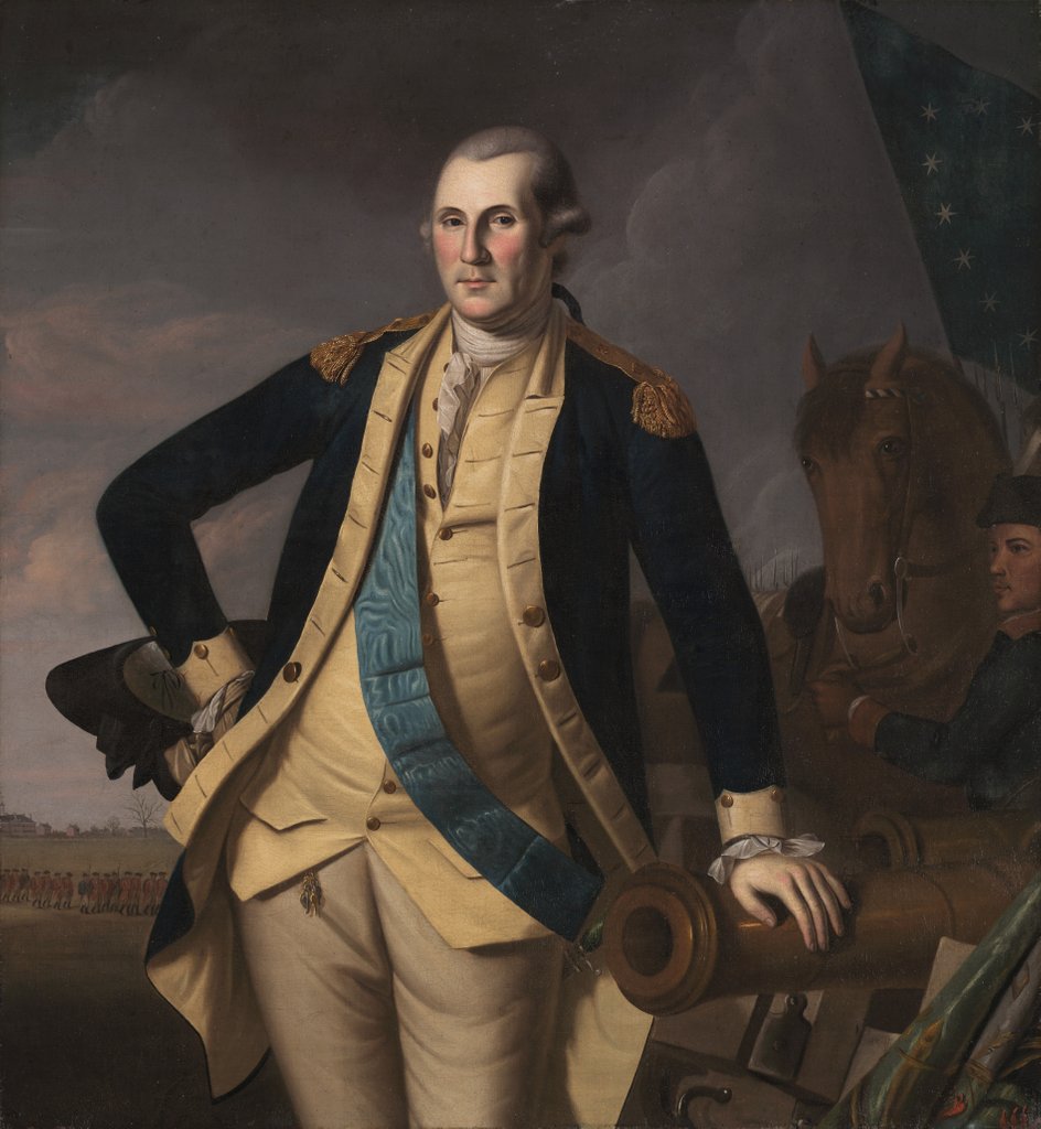 Detail of George Washington at the Battle of Princeton, c. 1779 by Charles Willson Peale; Workshop