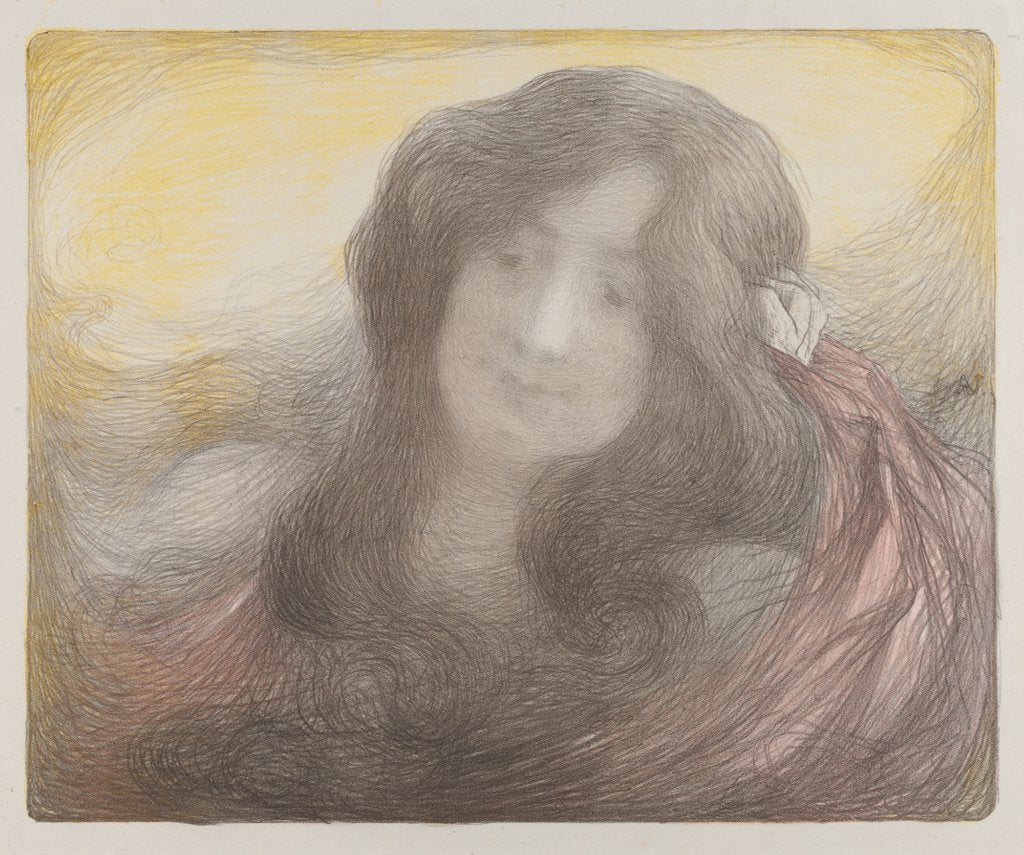 Detail of Girl with Long Hair, c. 1898 by Edmond François Aman-Jean