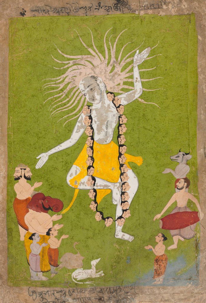 Detail of God Shiva in His Ferocious Aspect as Mahakala Dancing, c. 1700-1710 by Unknown