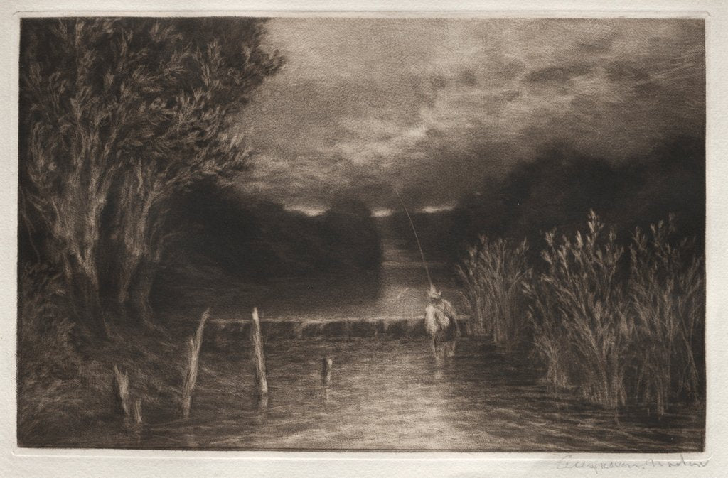 Detail of Grayling Fishing, 1897 by Francis Seymour Haden