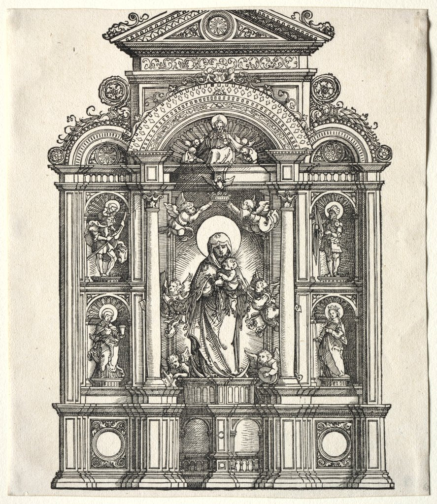 Detail of Great Altar with the Virgin, in a border with SS. Christopher, George, Barbara, Catherine, 1520 by Albrecht Altdorfer