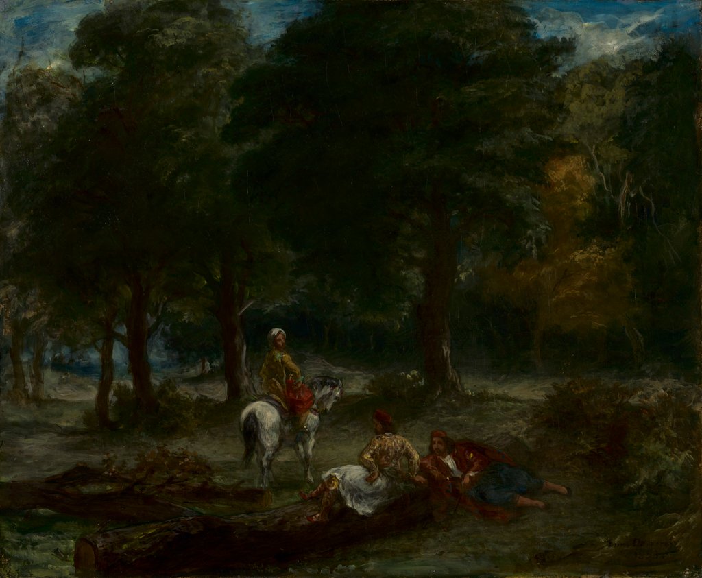 Detail of Greek Cavalry Men Resting in Forest, 1858 by Eugène Delacroix