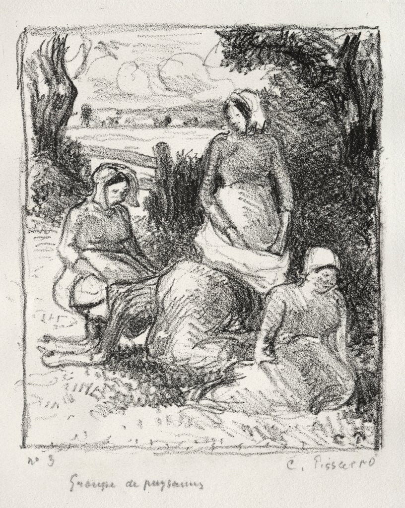 Detail of Group of Peasants, c. 1896 by Camille Pissarro