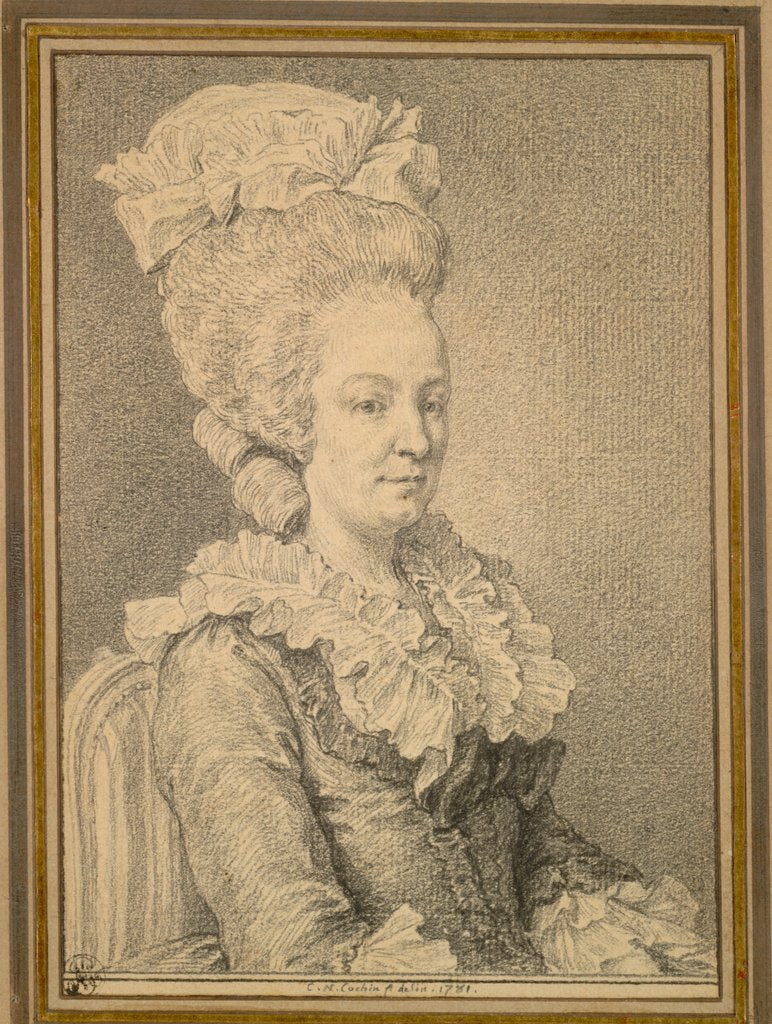Detail of Half-length Portrait of a Seated Woman, 1781 by Charles-Nicolas Cochin